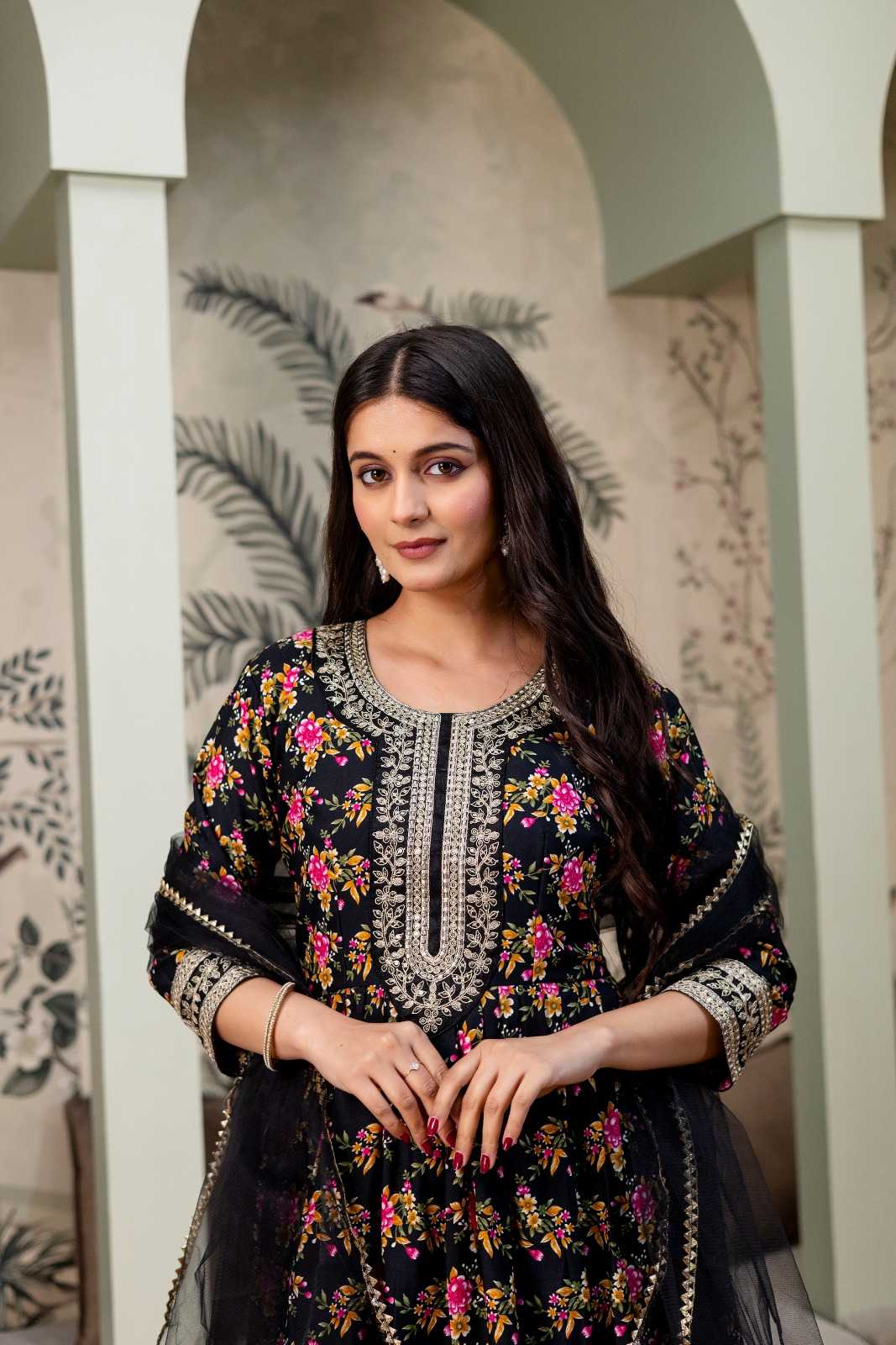 YNF Wholesale Crepe Embroidery Gowns KESH108 791 | Surat Manufacturer