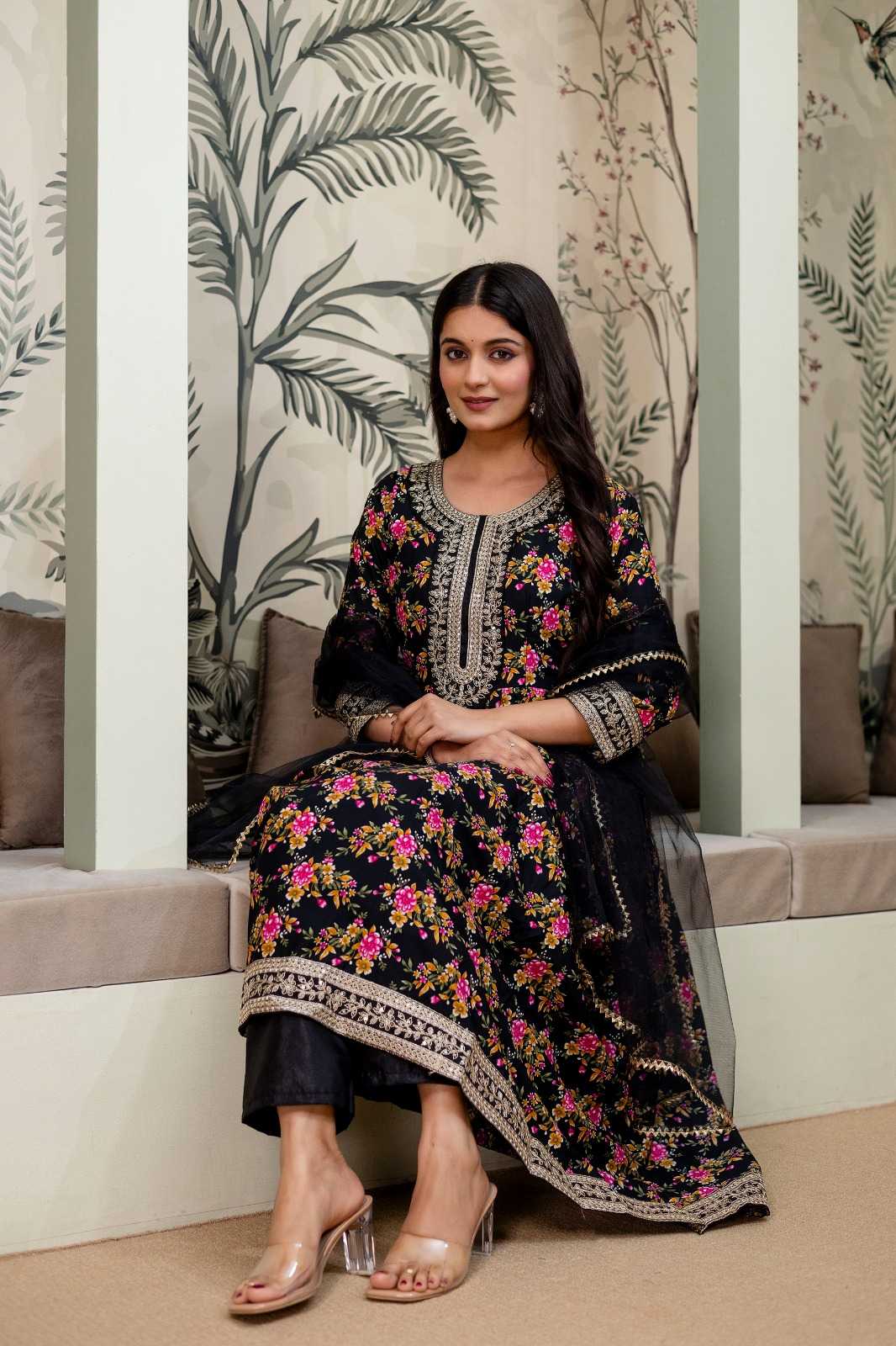 YNF Wholesale Crepe Embroidery Gowns KESH108 791 | Surat Manufacturer