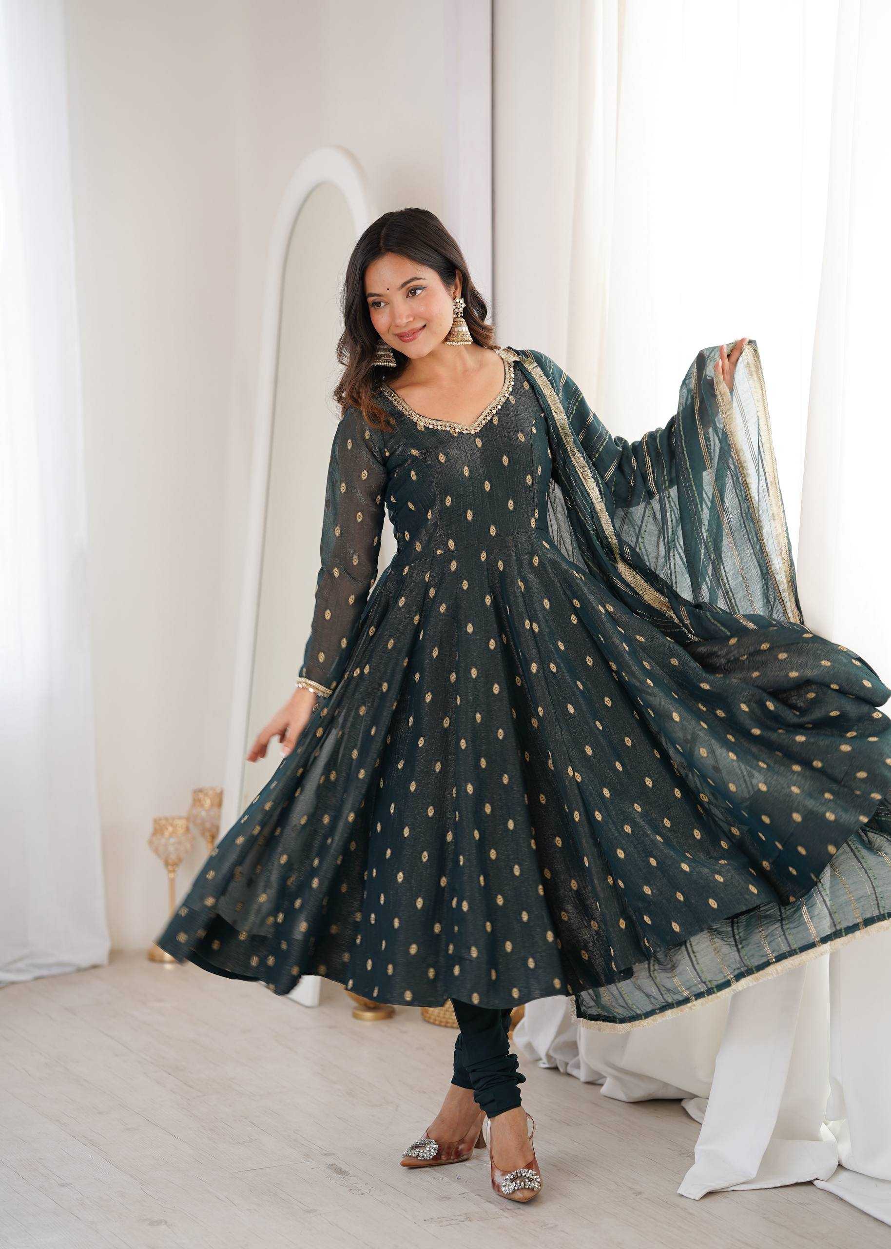YNF Wholesale Crunchi Anarkali Gown KESH499 5021 | Surat Manufacturer