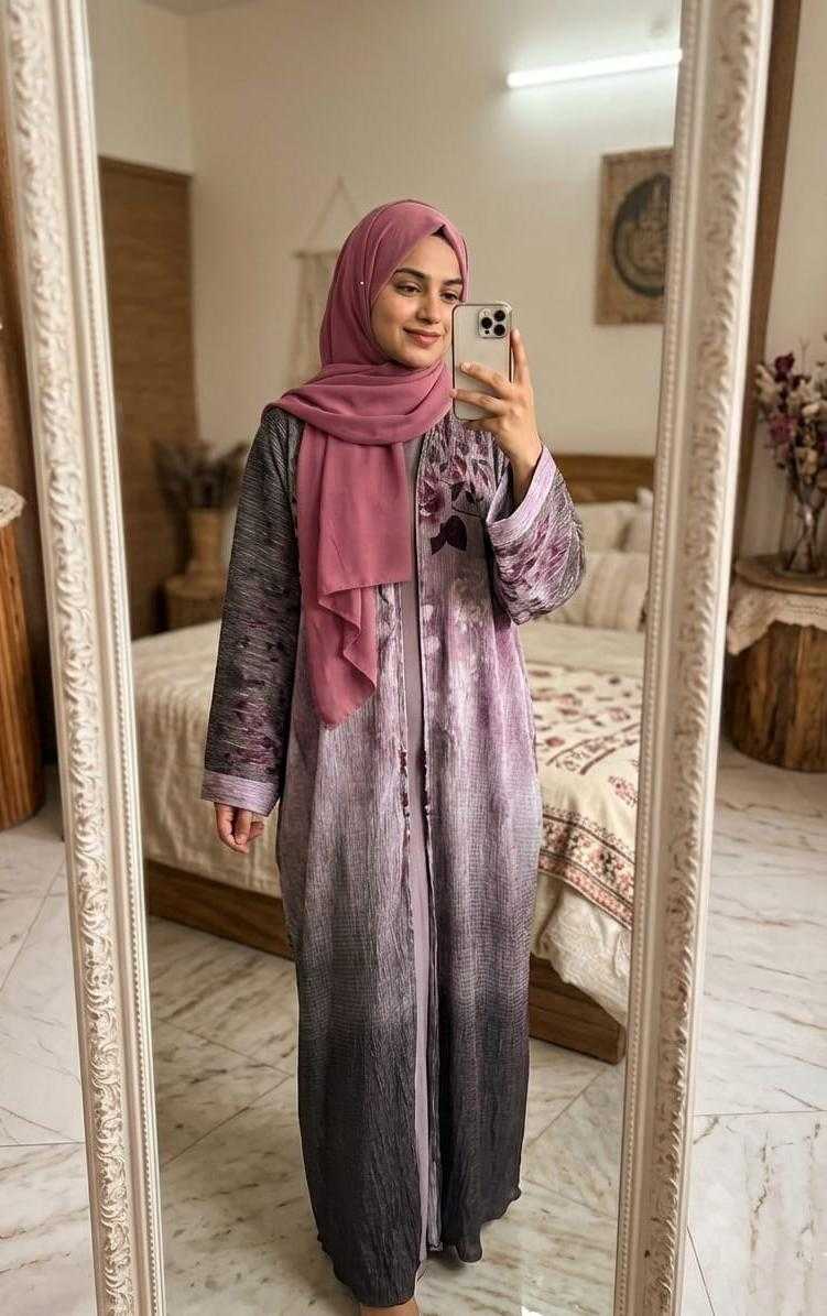 YNF Wholesale Crush Silk Abaya KESH135 103 | Surat Manufacturer