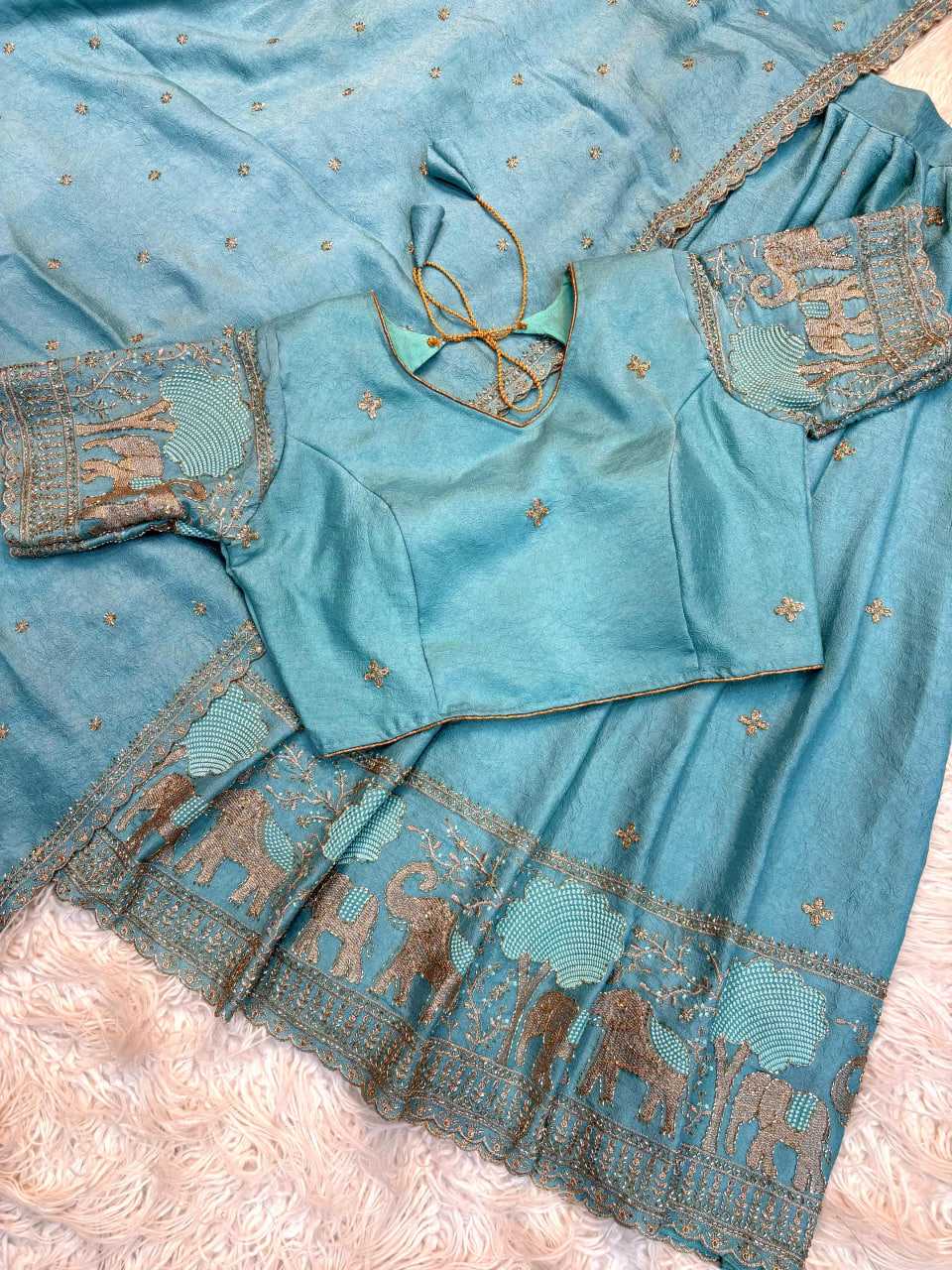YNF Wholesale Crush Silk Lehenga Sarees KESH713 Elephant half | Surat Manufacturer