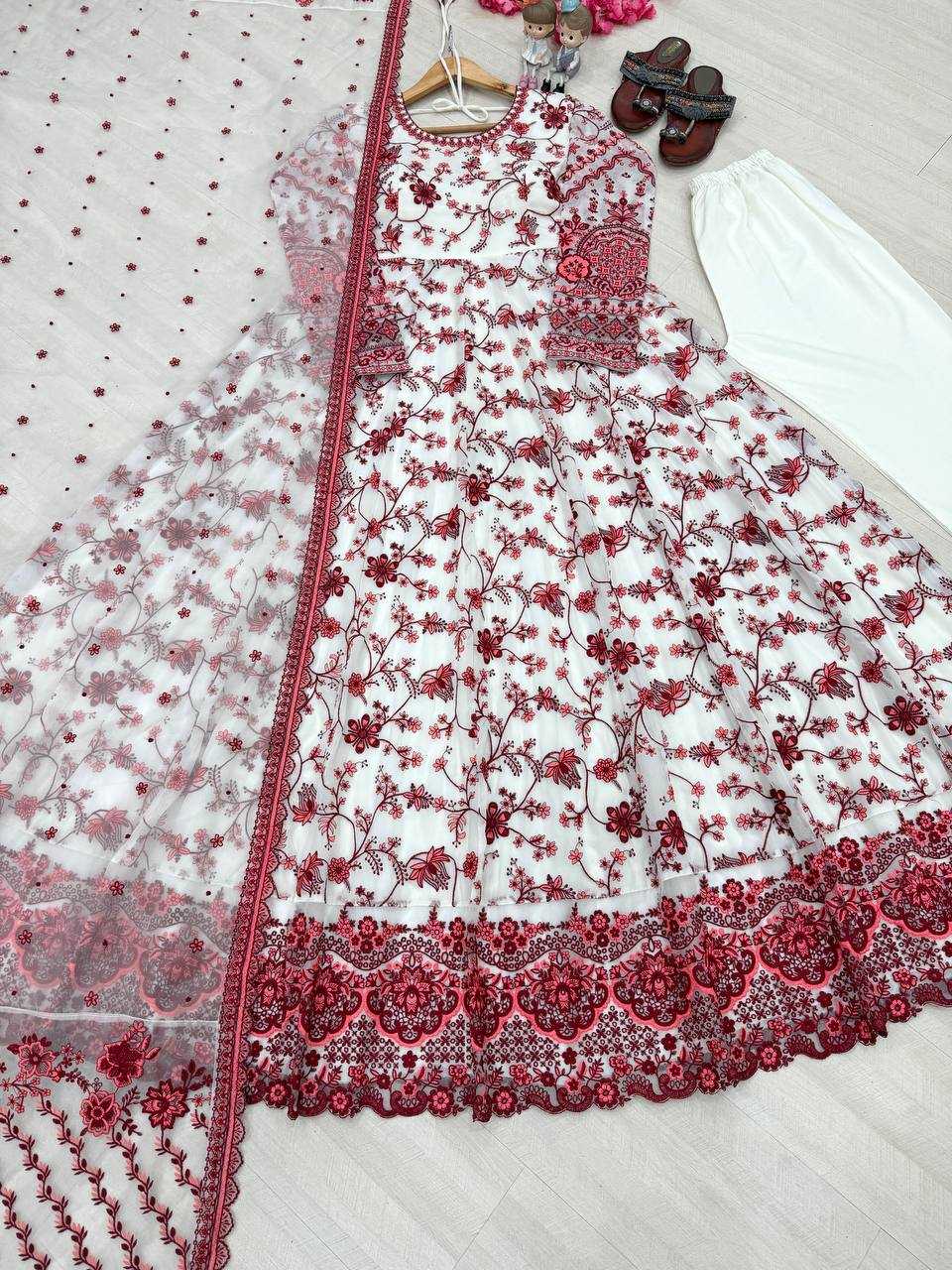 YNF Wholesale Faux Georgette Embroidery Gowns KESH141 227 | Surat Manufacturer