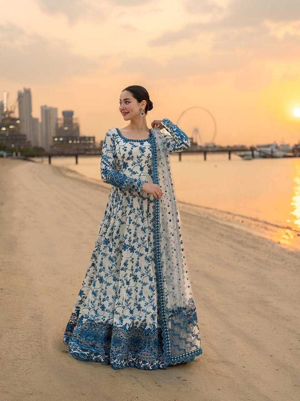 YNF Wholesale Faux Georgette Embroidery Gowns KESH141 227 | Surat Manufacturer
