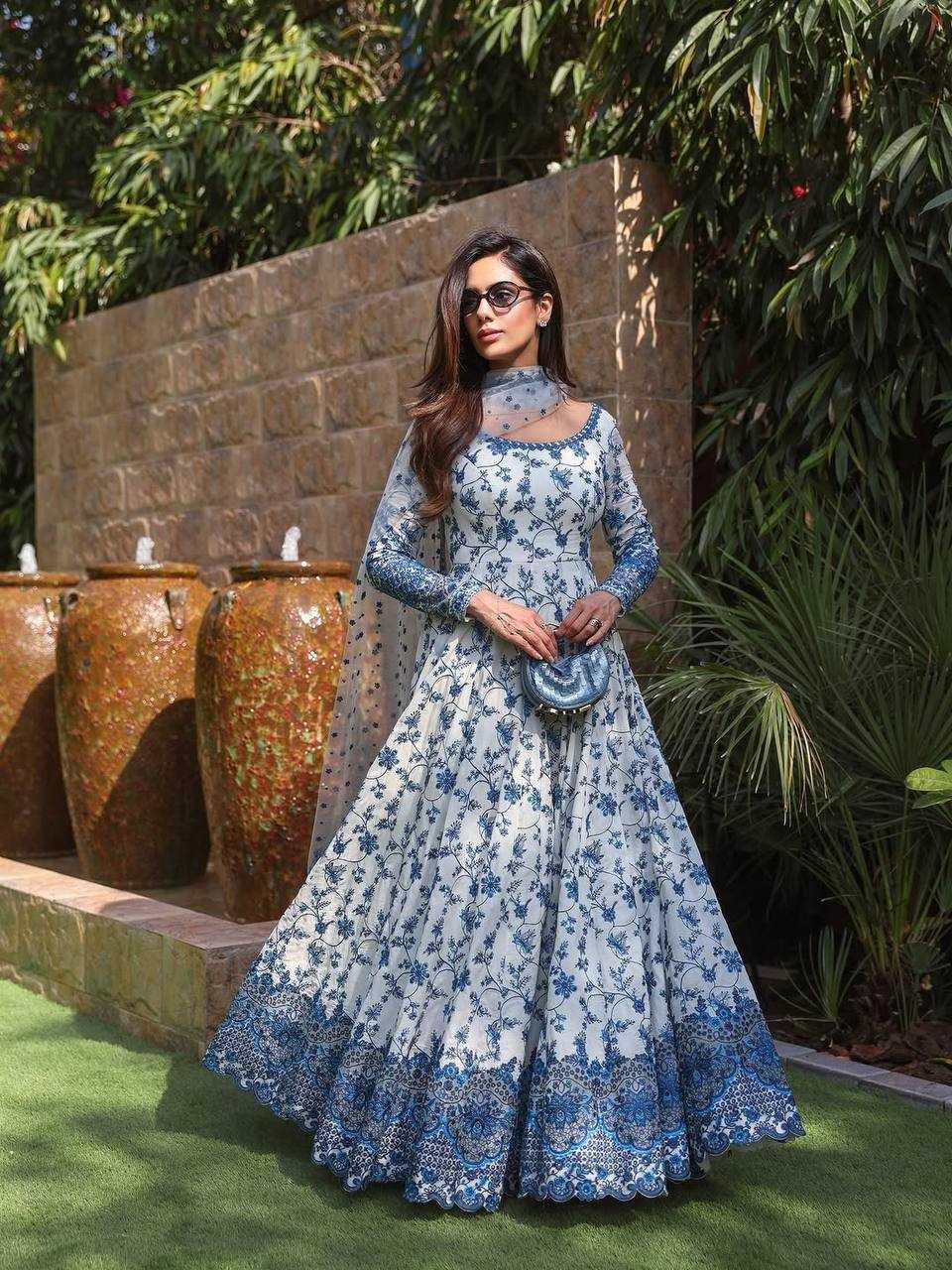 YNF Wholesale Faux Georgette Embroidery Gowns KESH141 227 | Surat Manufacturer