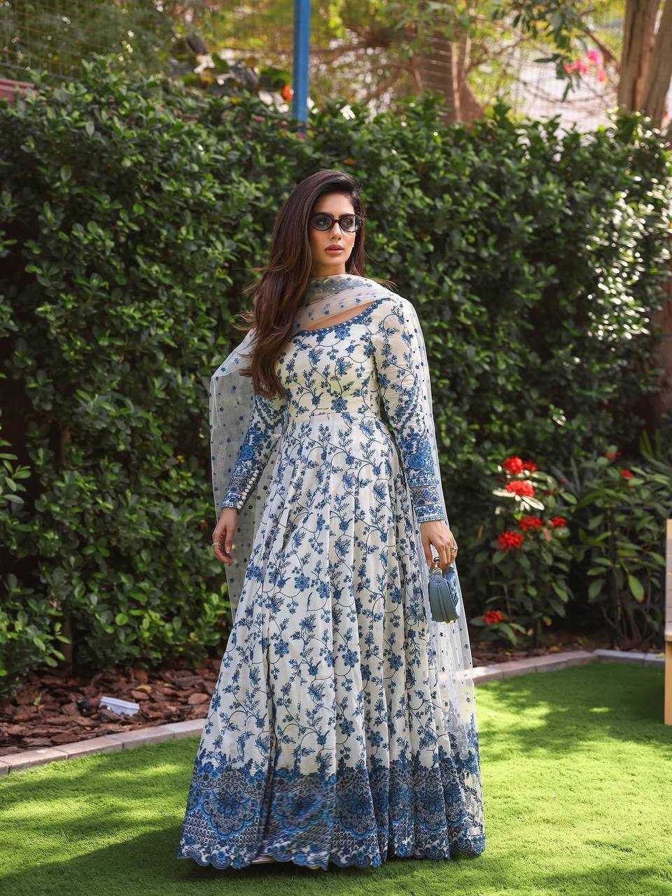 YNF Wholesale Faux Georgette Embroidery Gowns KESH141 227 | Surat Manufacturer