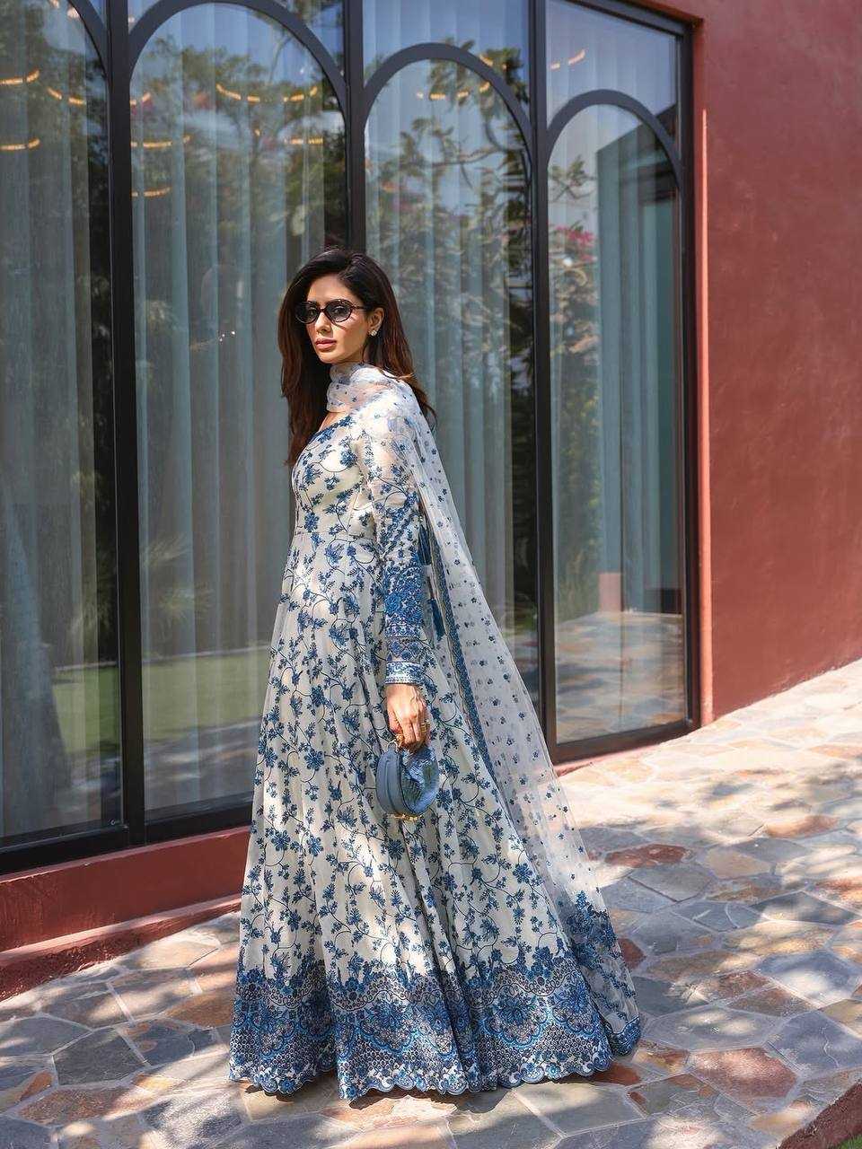 YNF Wholesale Faux Georgette Embroidery Gowns KESH141 227 | Surat Manufacturer