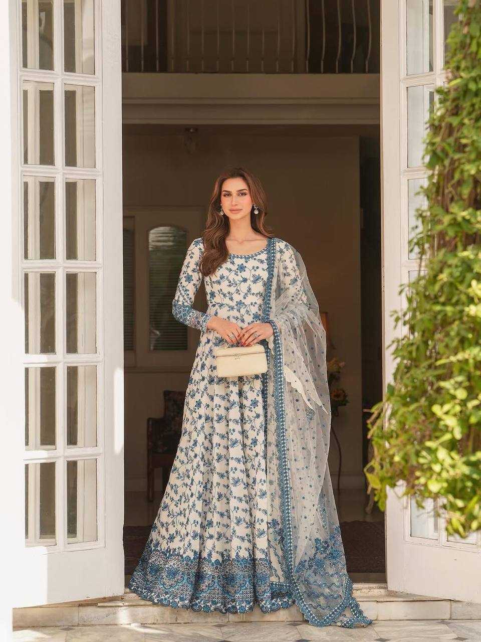 YNF Wholesale Faux Georgette Embroidery Gowns KESH141 227 | Surat Manufacturer