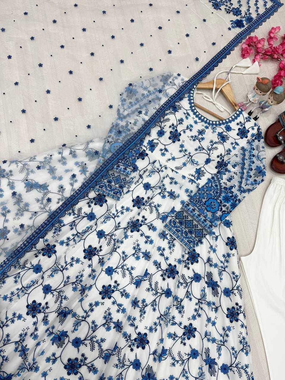 YNF Wholesale Faux Georgette Embroidery Gowns KESH141 227 | Surat Manufacturer