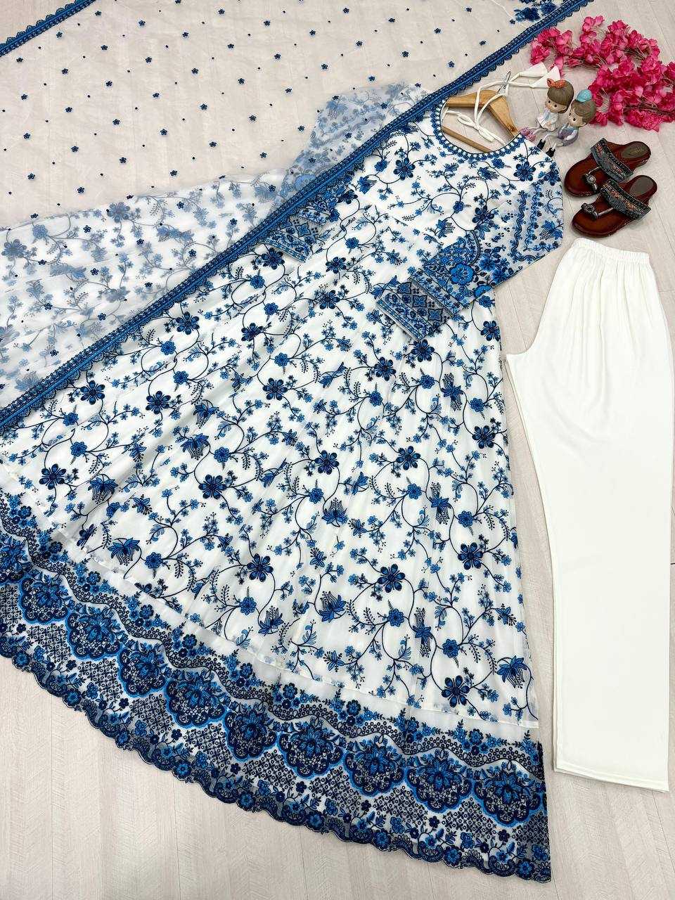 YNF Wholesale Faux Georgette Embroidery Gowns KESH141 227 | Surat Manufacturer