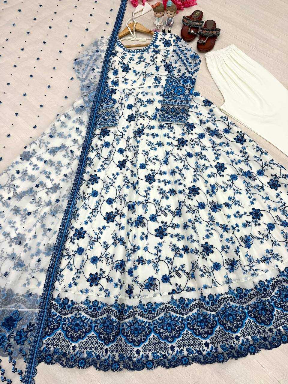 YNF Wholesale Faux Georgette Embroidery Gowns KESH141 227 | Surat Manufacturer