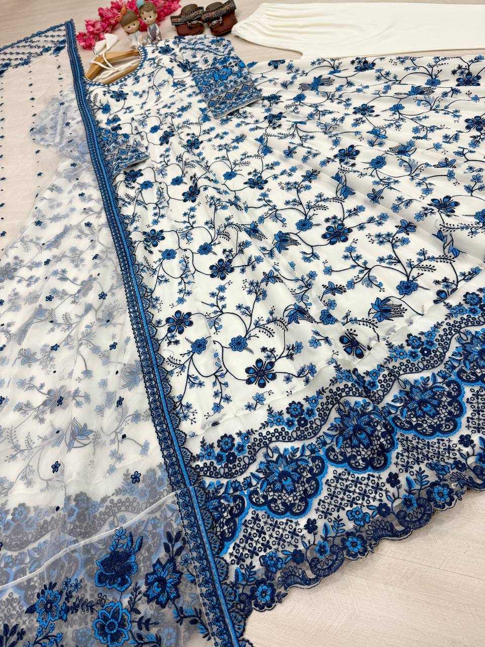 YNF Wholesale Faux Georgette Embroidery Gowns KESH141 227 | Surat Manufacturer
