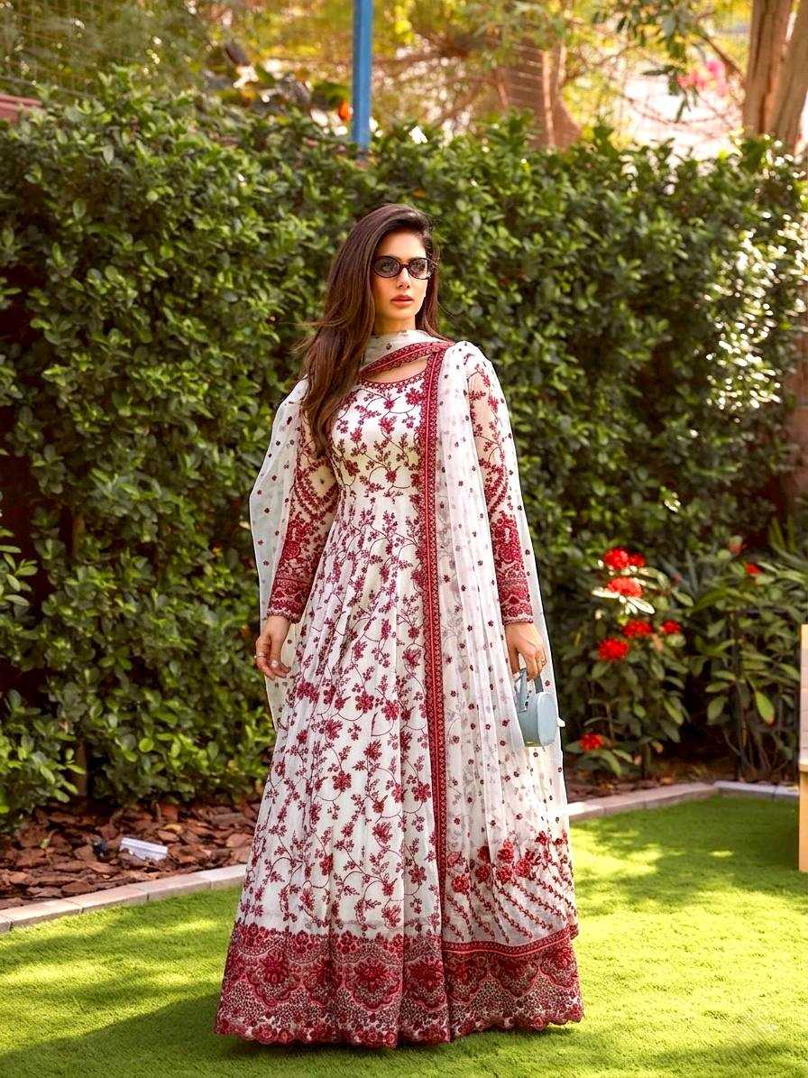 YNF Wholesale Faux Georgette Embroidery Gowns KESH141 227 | Surat Manufacturer