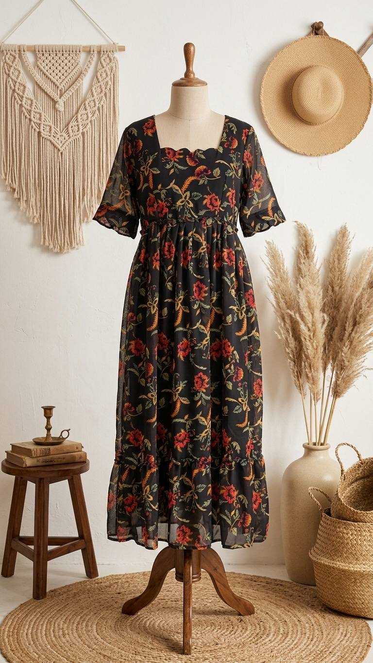 YNF Wholesale Faux Georgette Maxi Dresses KESH210 2726 | Surat Manufacturer