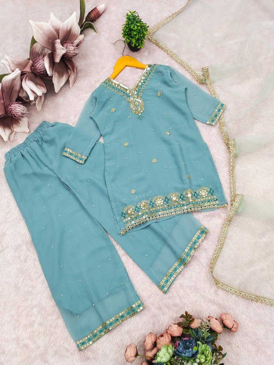 YNF Wholesale Faux Georgette Kids Sharara KESH703 TOP | Surat Manufacturer