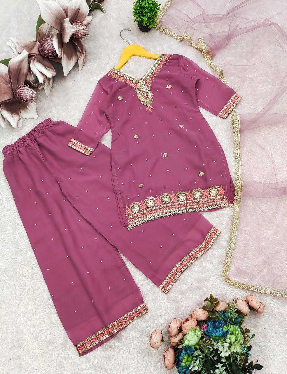 YNF Wholesale Faux Georgette Kids Sharara KESH703 TOP | Surat Manufacturer