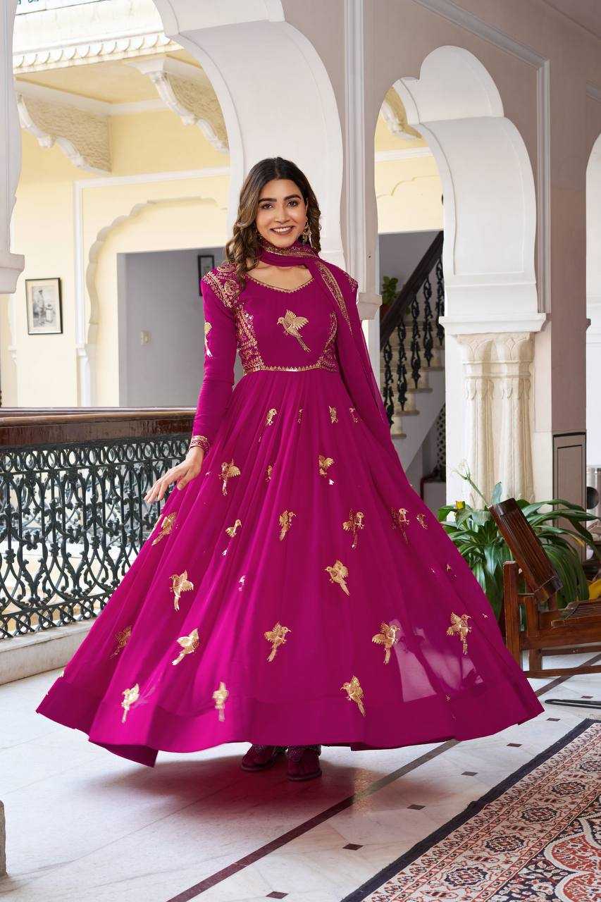 YNF Wholesale Faux Georgette Georgette Gown RIN133 30 | Surat Manufacturer
