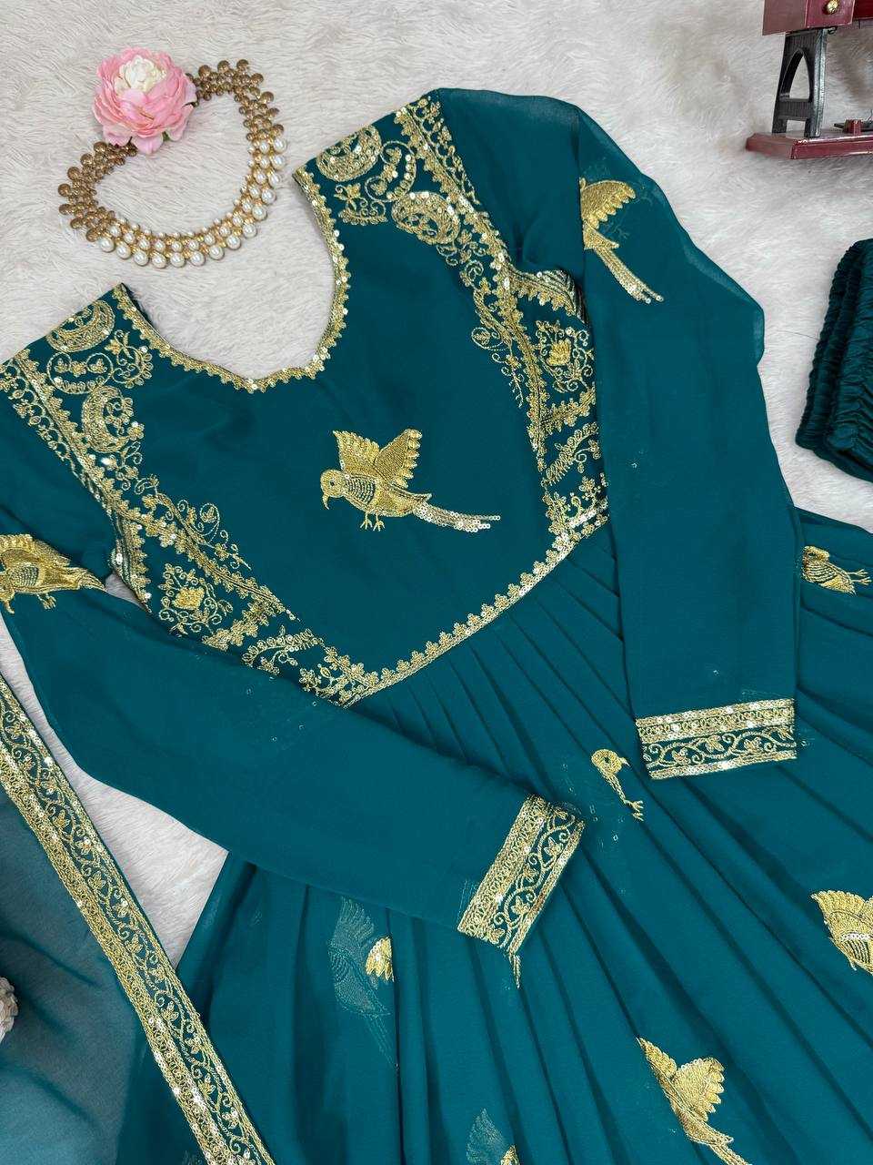 YNF Wholesale Faux Georgette Georgette Gown RIN133 30 | Surat Manufacturer