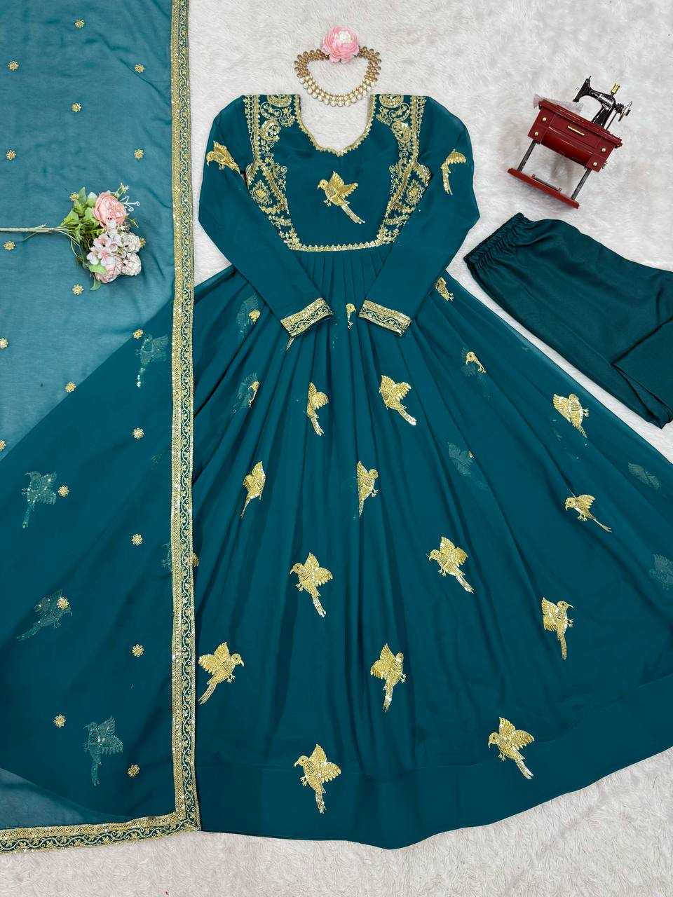 YNF Wholesale Faux Georgette Georgette Gown RIN133 30 | Surat Manufacturer