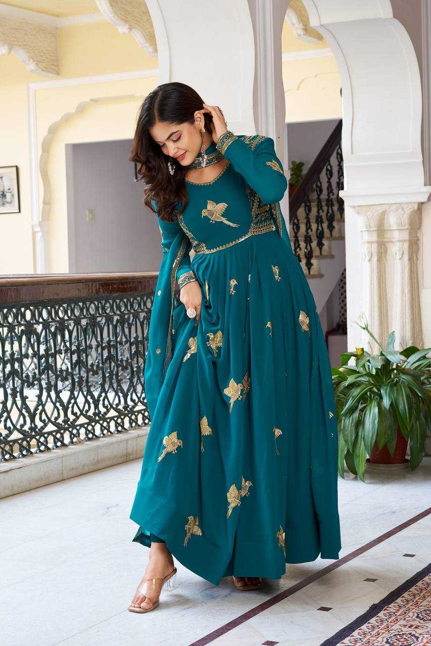 YNF Wholesale Faux Georgette Georgette Gown RIN133 30 | Surat Manufacturer