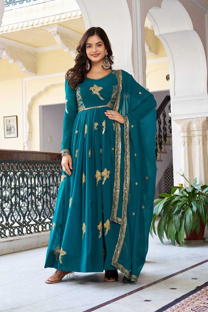YNF Wholesale Faux Georgette Georgette Gown RIN133 30 | Surat Manufacturer