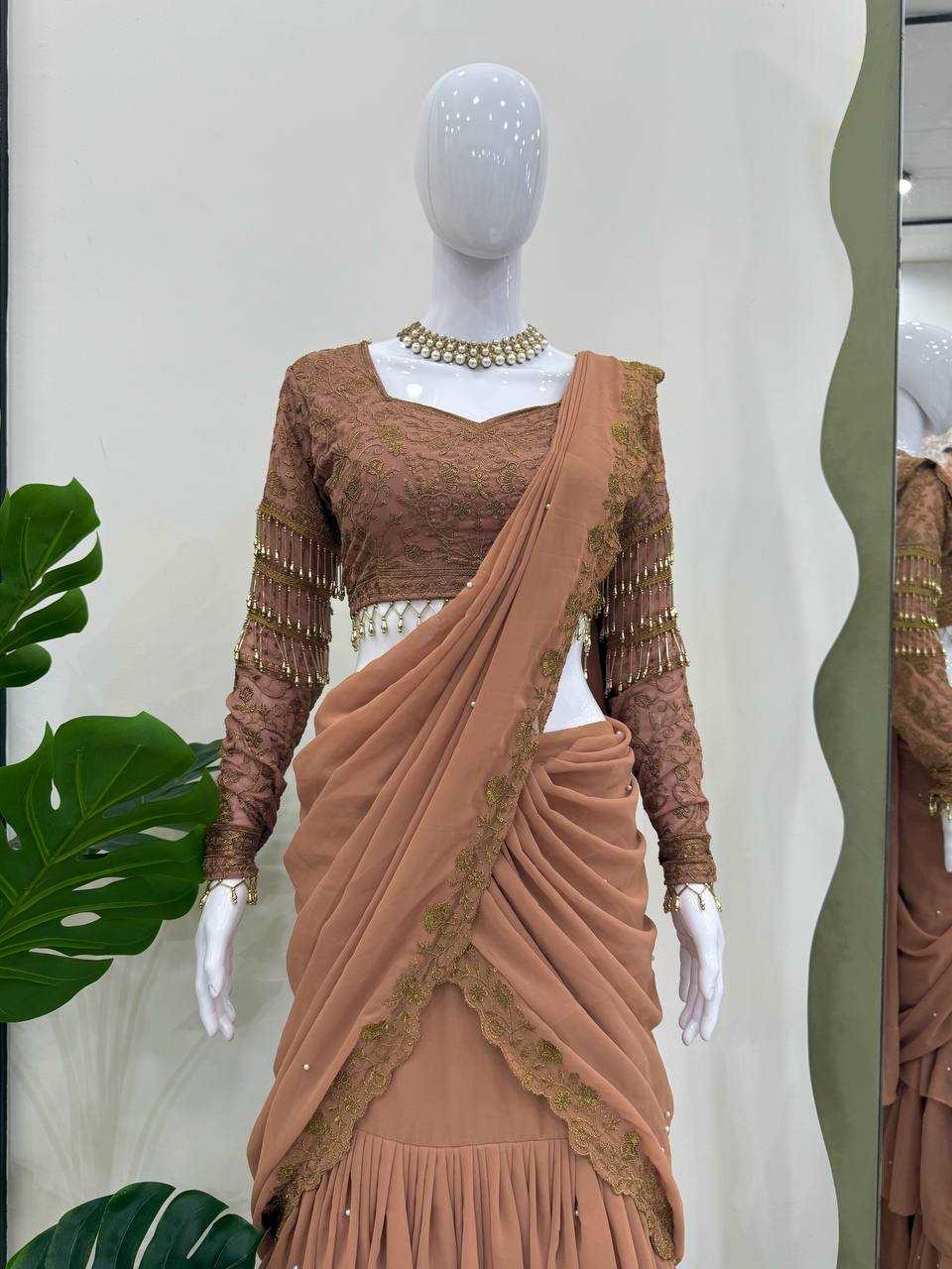 YNF Wholesale Faux Georgette Ready To Wear Sarees RIN162 6489 | Surat Manufacturer