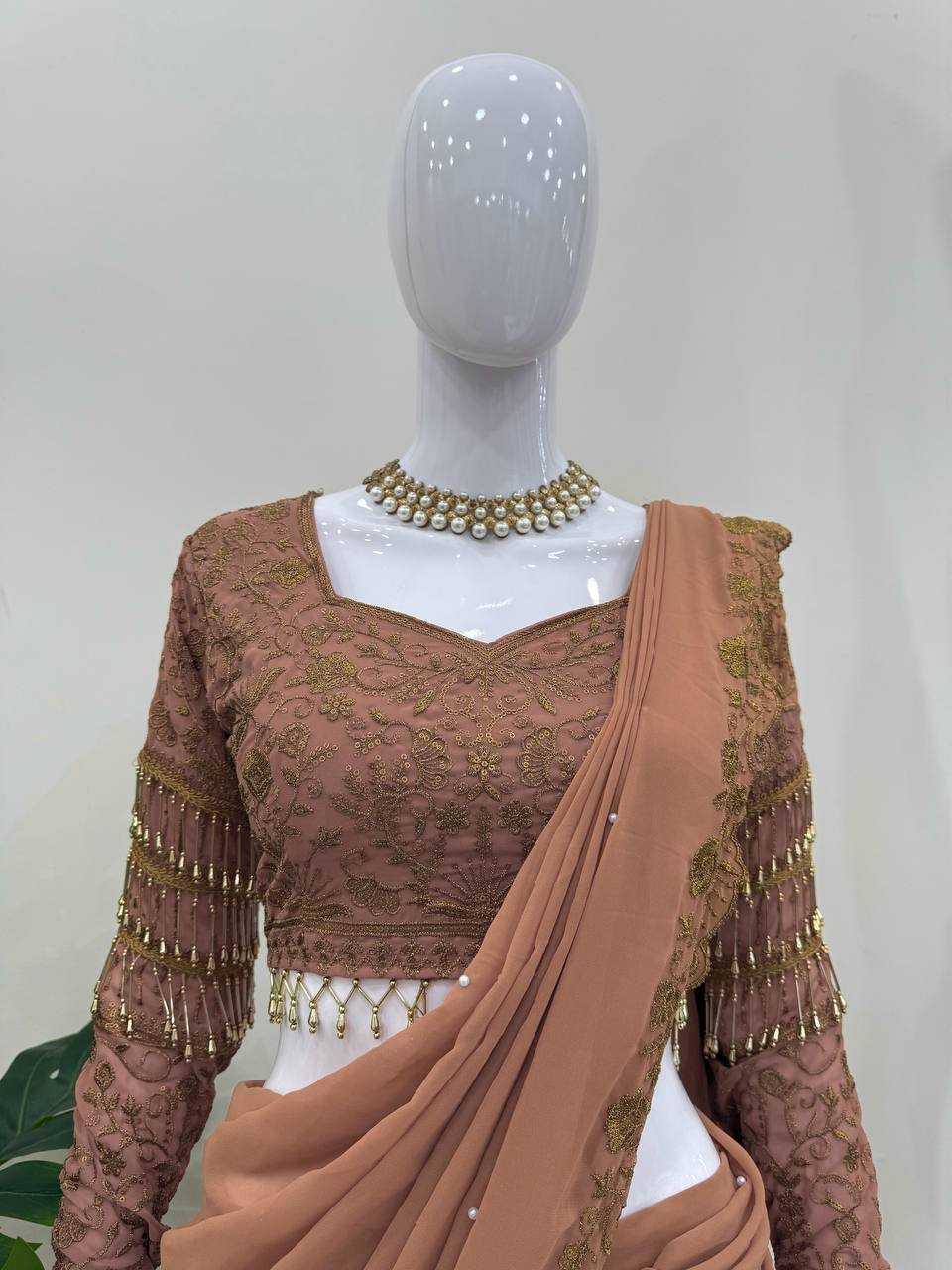 YNF Wholesale Faux Georgette Ready To Wear Sarees RIN162 6489 | Surat Manufacturer