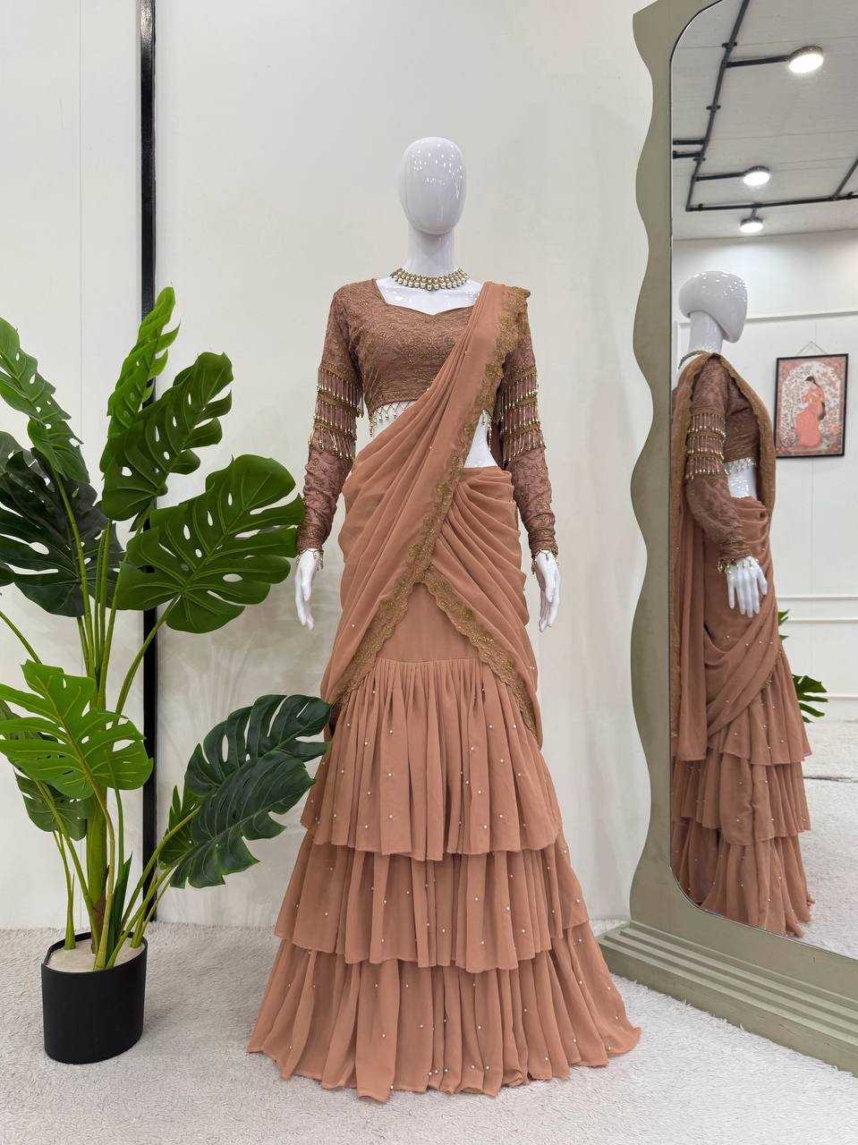 YNF Wholesale Faux Georgette Ready To Wear Sarees RIN162 6489 | Surat Manufacturer