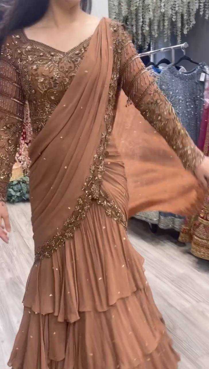 YNF Wholesale Faux Georgette Ready To Wear Sarees RIN162 6489 | Surat Manufacturer