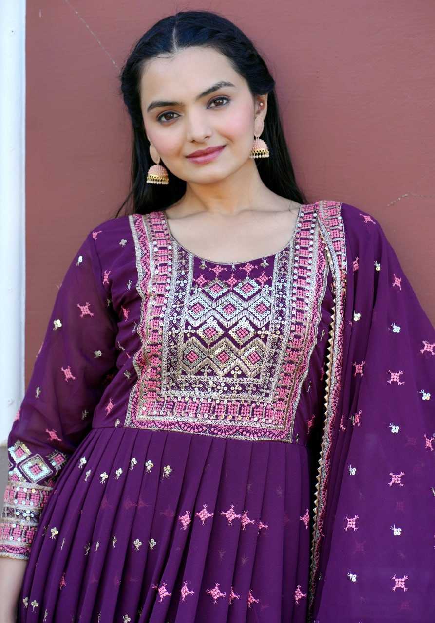 YNF Wholesale Faux Georgette Georgette Gown RIN232 50 | Surat Manufacturer