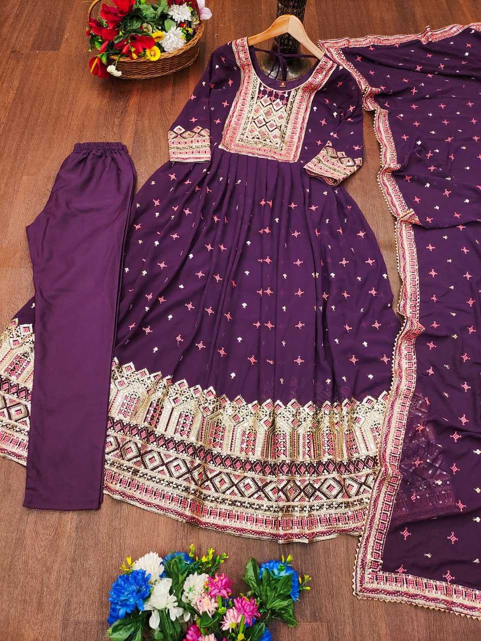 YNF Wholesale Faux Georgette Georgette Gown RIN232 50 | Surat Manufacturer