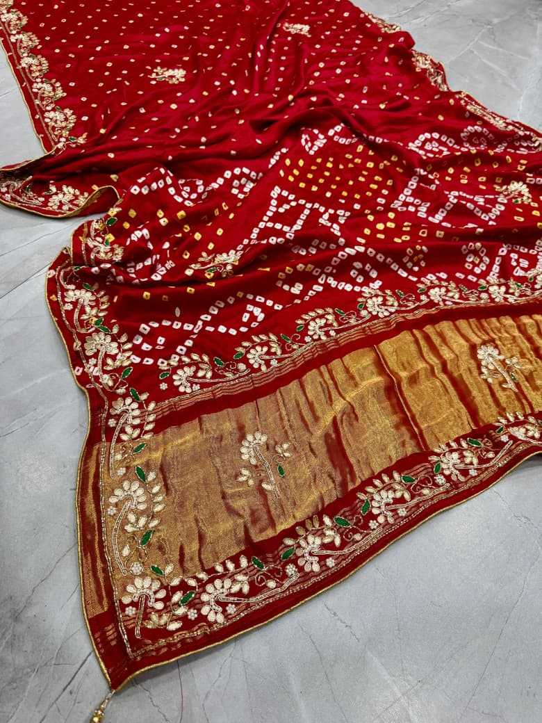 Ynf Gajji Silk  Sarees Bollywood Collections Festive Collections Wholesale Gota Patti Sarees Silk Sarees Ankita Lokhande Collections Manufacturer - YNF Online
