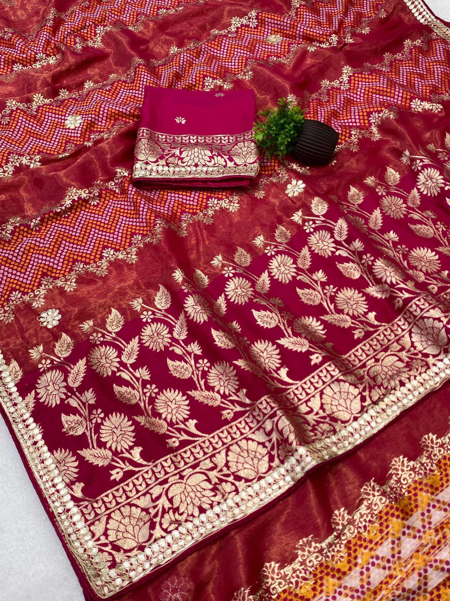 YNF Wholesale Gajji Silk Gajji Modal Sarees KESH649 patta pallu | Surat Manufacturer