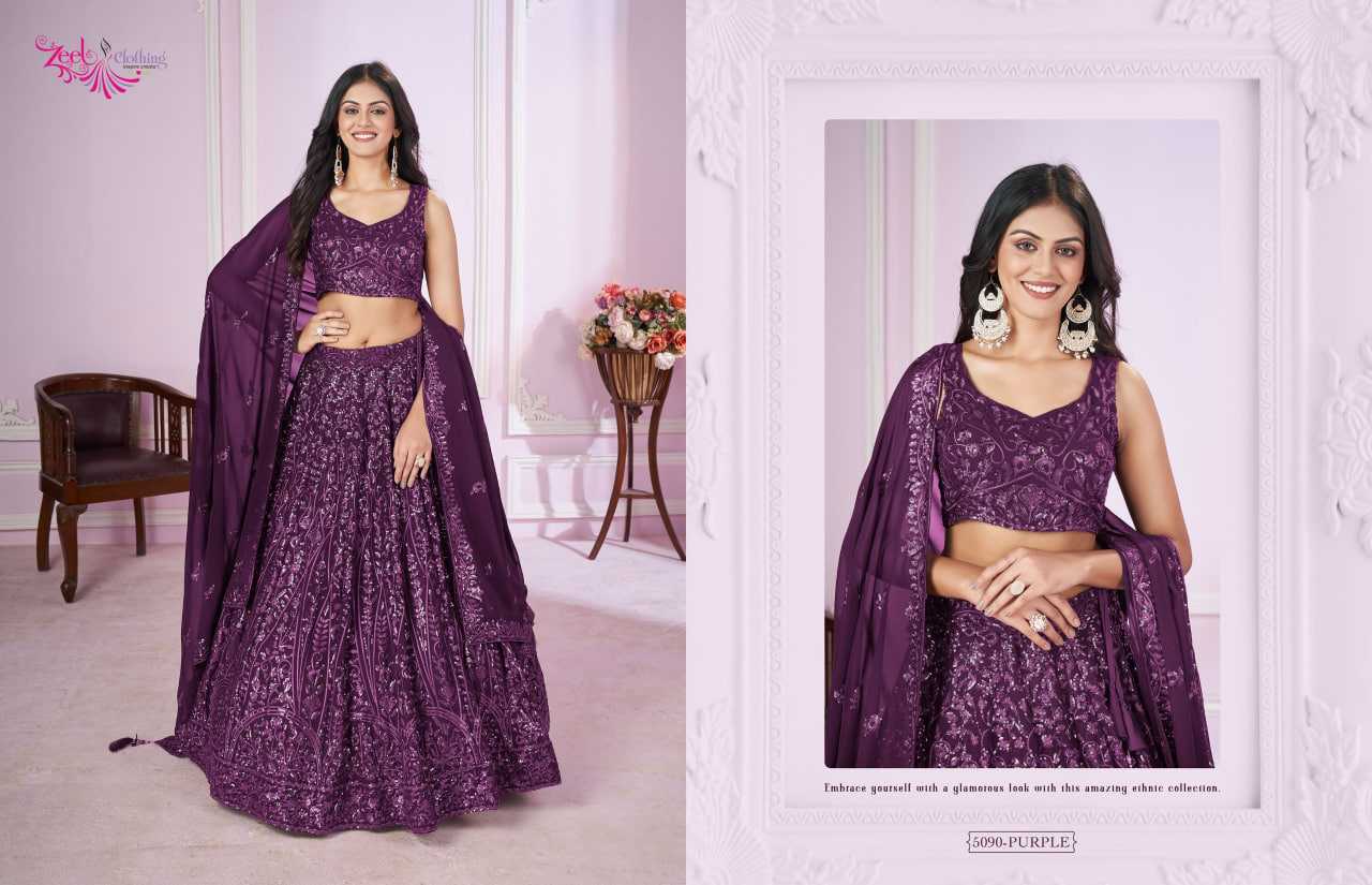 YNF Wholesale Georgette Embroidered Lehenga KESH113 Zeel Vamika | Surat Manufacturer
