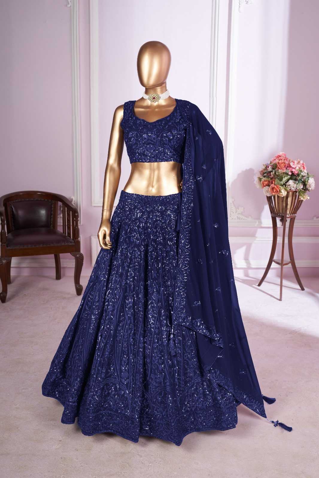 YNF Wholesale Georgette Embroidered Lehenga KESH113 Zeel Vamika | Surat Manufacturer
