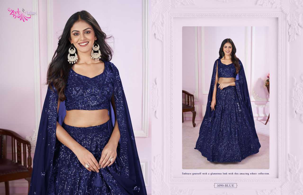 YNF Wholesale Georgette Embroidered Lehenga KESH113 Zeel Vamika | Surat Manufacturer