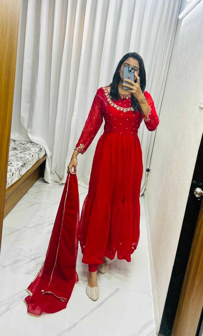 YNF Wholesale Georgette Embroidery Gowns KESH144 Seema | Surat Manufacturer