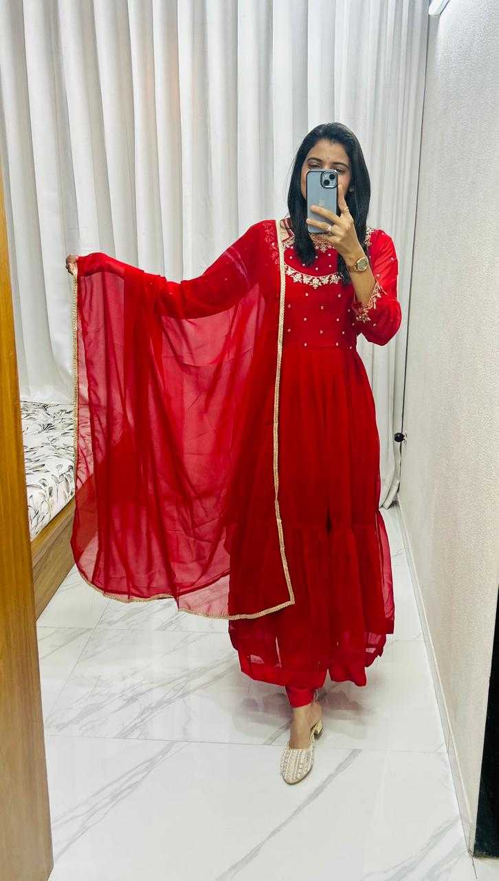 YNF Wholesale Georgette Embroidery Gowns KESH144 Seema | Surat Manufacturer