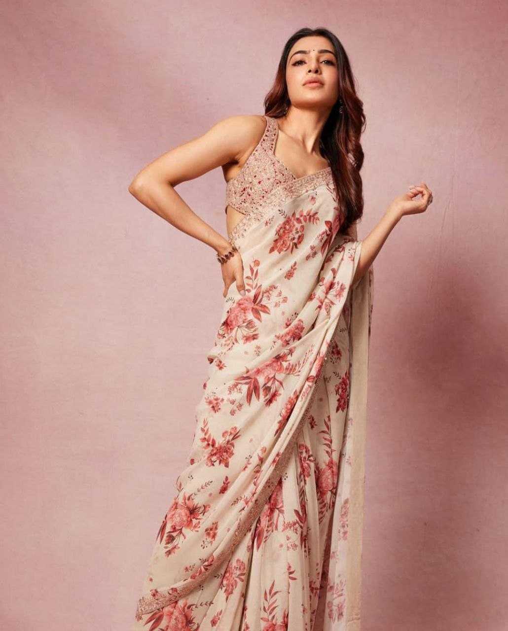 YNF Wholesale Georgette Printed Sarees KESH589 Samantha | Surat Manufacturer