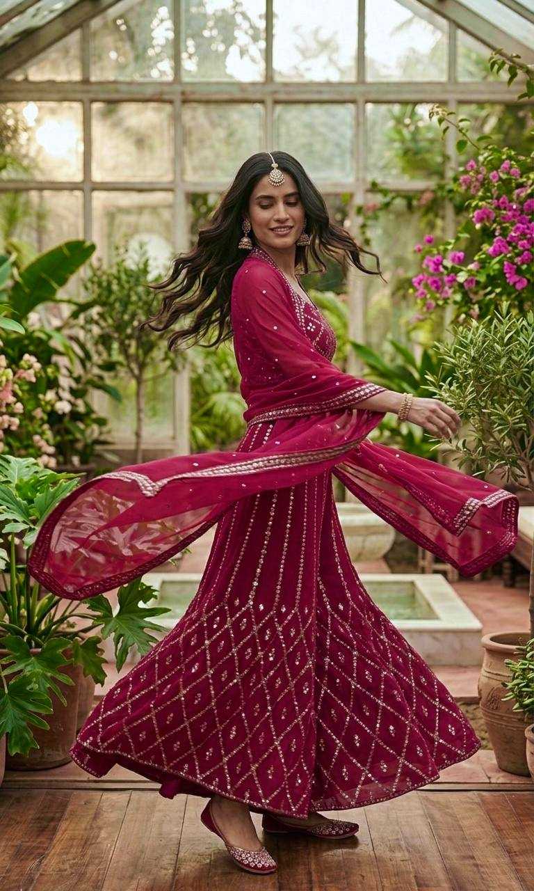 YNF Wholesale Georgette Indo Western Dresses RIN213 278 | Surat Manufacturer