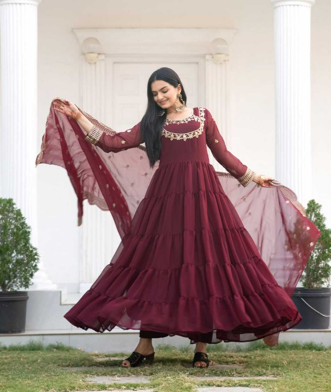 YNF Wholesale Georgette Georgette Gown RIN232 22 | Surat Manufacturer