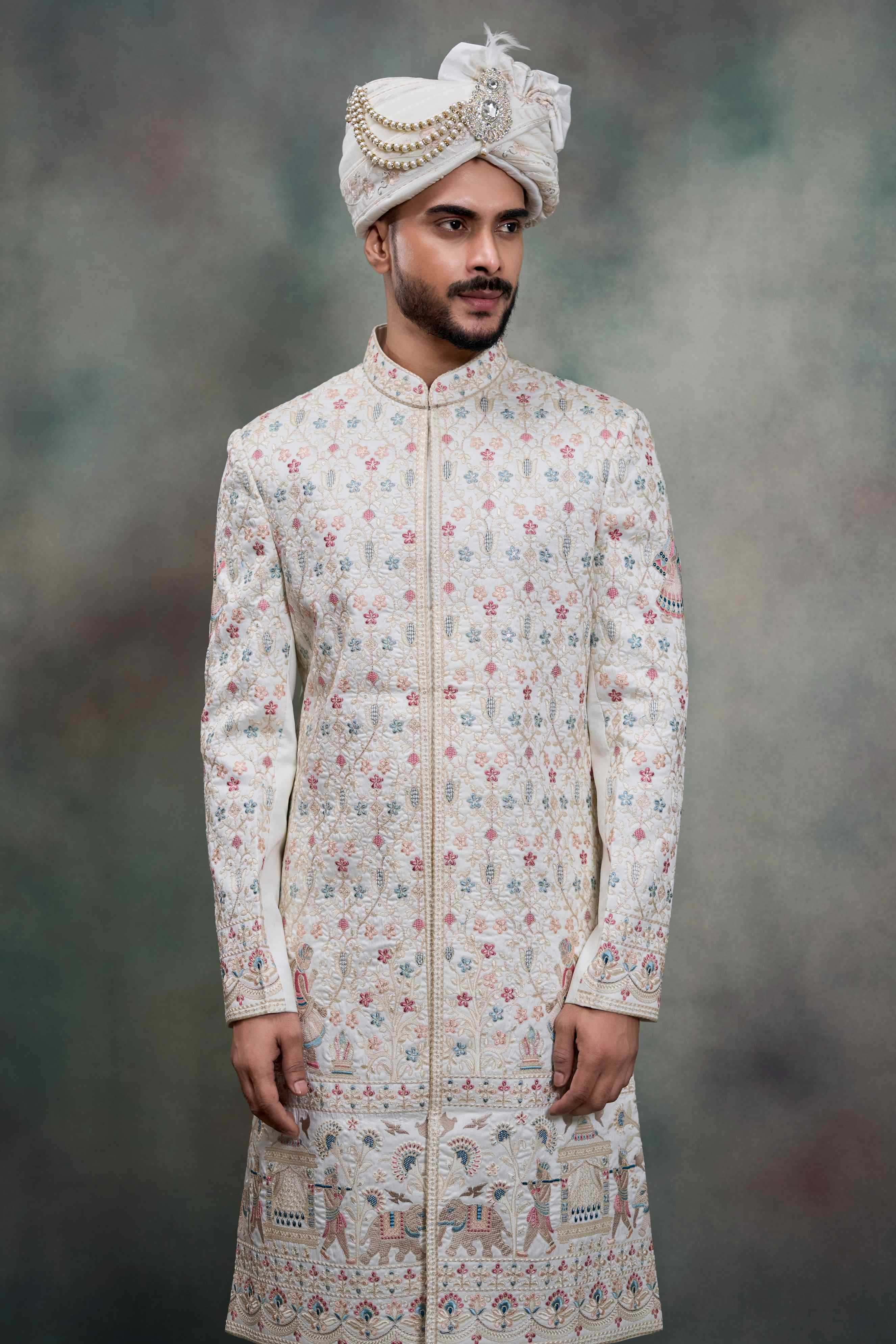 YNF Wholesale Heavy Silk Wedding Sherwani RIN223 5090 - 5108 | Surat Manufacturer
