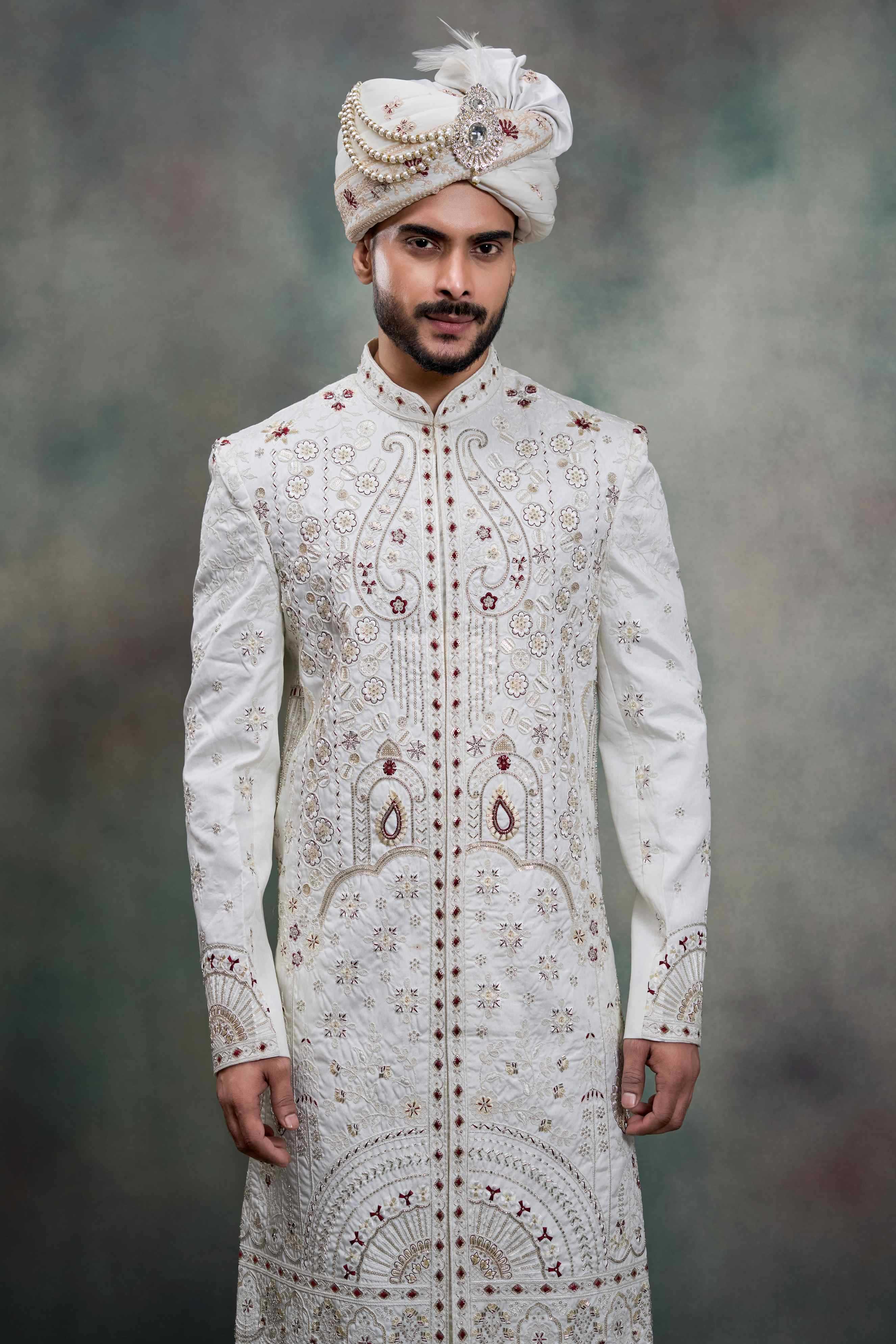 YNF Wholesale Heavy Silk Wedding Sherwani RIN223 5090 - 5108 | Surat Manufacturer