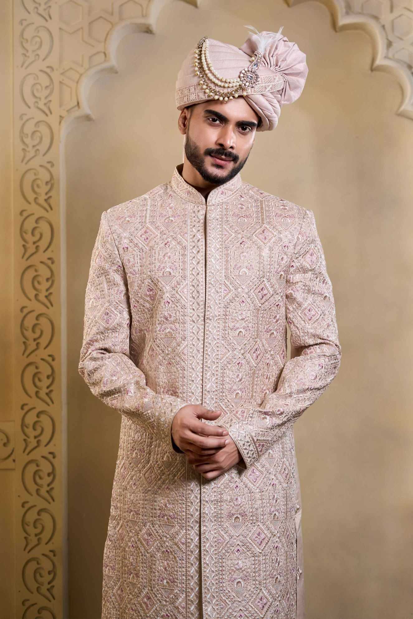 YNF Wholesale Heavy Silk Wedding Sherwani RIN223 5090 - 5108 | Surat Manufacturer