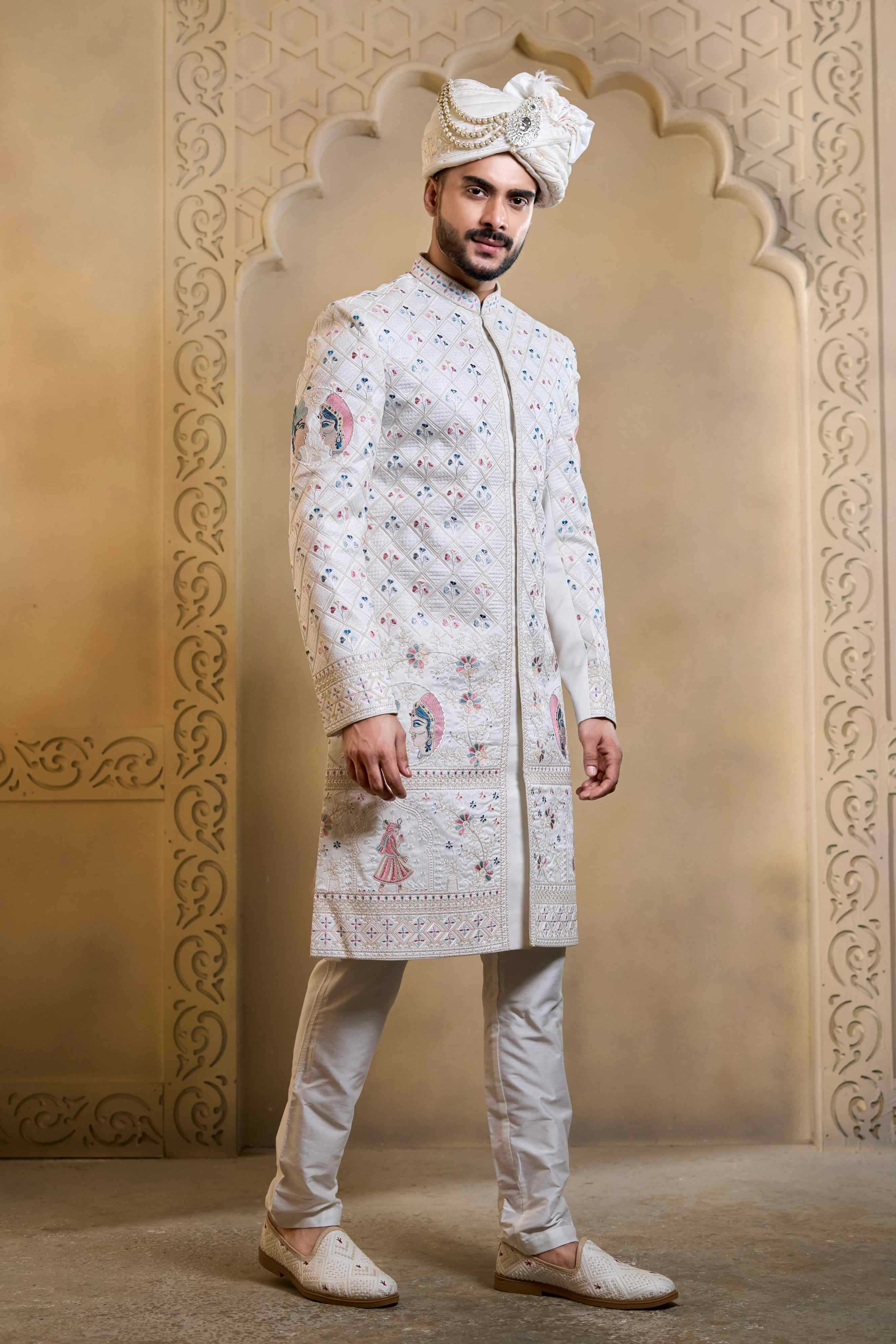 YNF Wholesale Heavy Silk Wedding Sherwani RIN223 5090 - 5108 | Surat Manufacturer