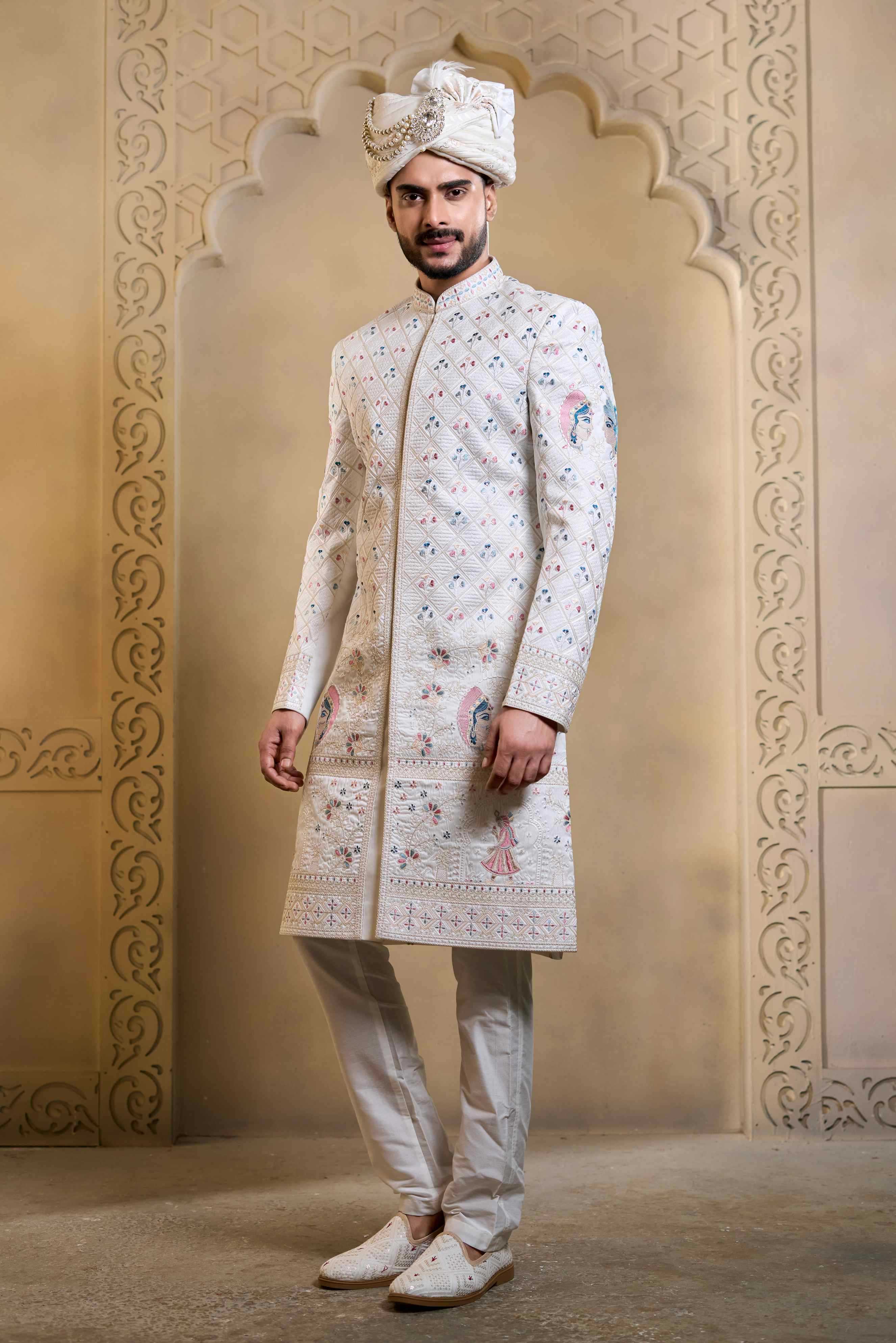 YNF Wholesale Heavy Silk Wedding Sherwani RIN223 5090 - 5108 | Surat Manufacturer