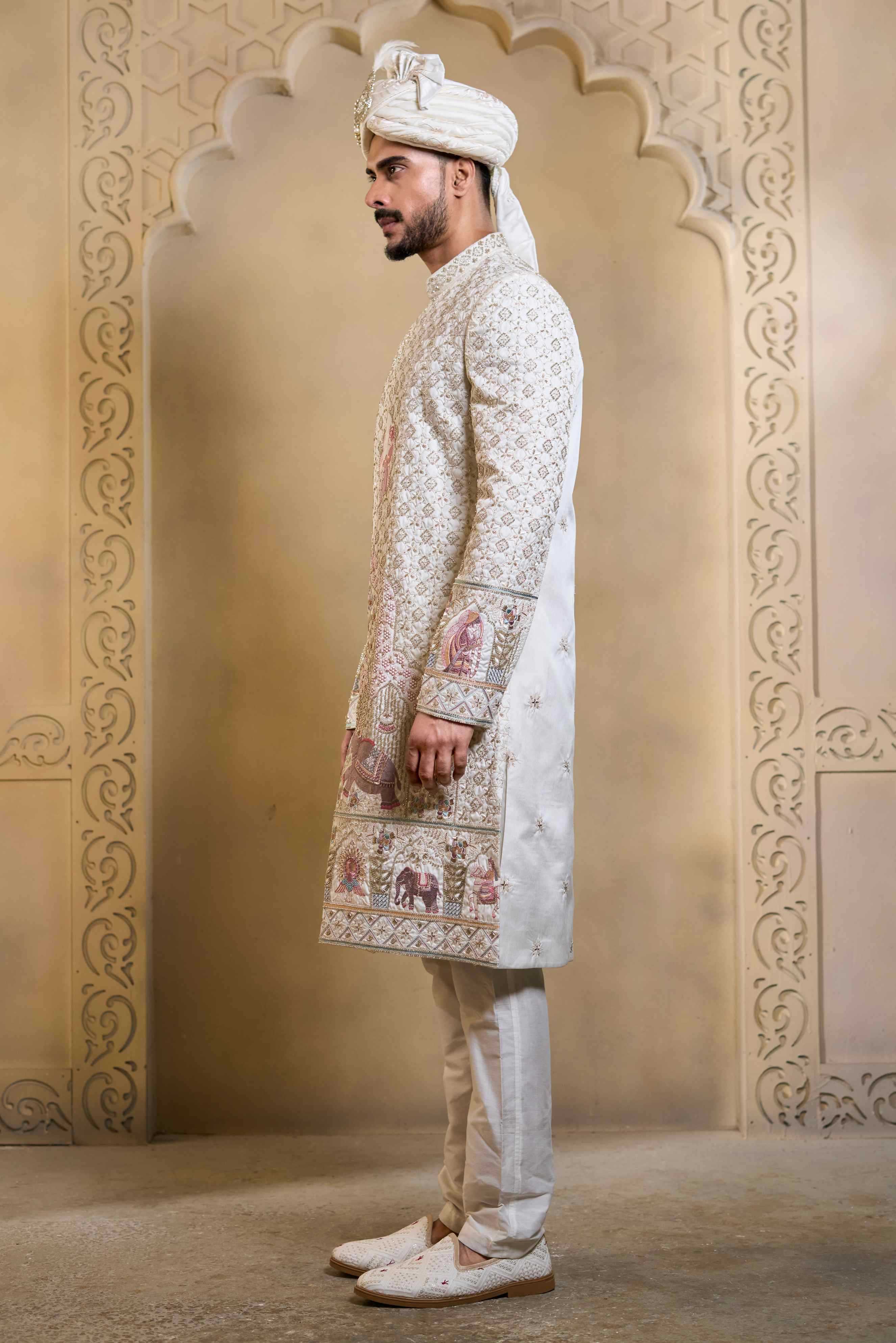 YNF Wholesale Heavy Silk Wedding Sherwani RIN223 5090 - 5108 | Surat Manufacturer