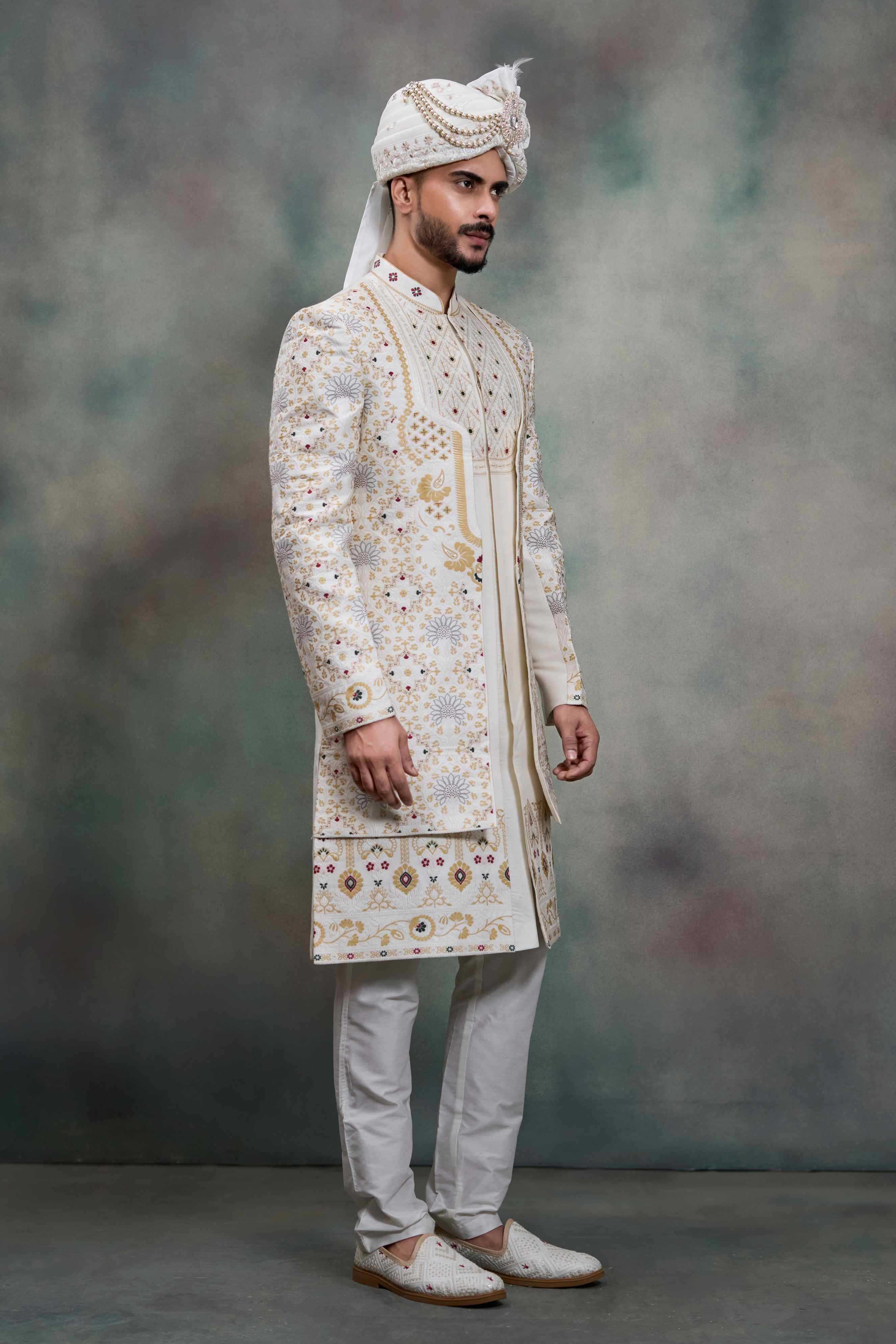 YNF Wholesale Heavy Silk Wedding Sherwani RIN223 5090 - 5108 | Surat Manufacturer