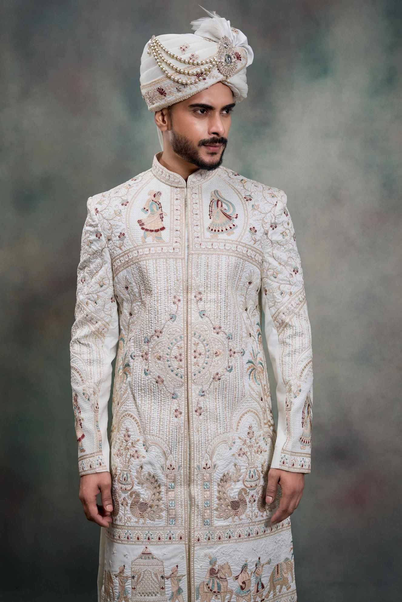 YNF Wholesale Heavy Silk Wedding Sherwani RIN223 5090 - 5108 | Surat Manufacturer