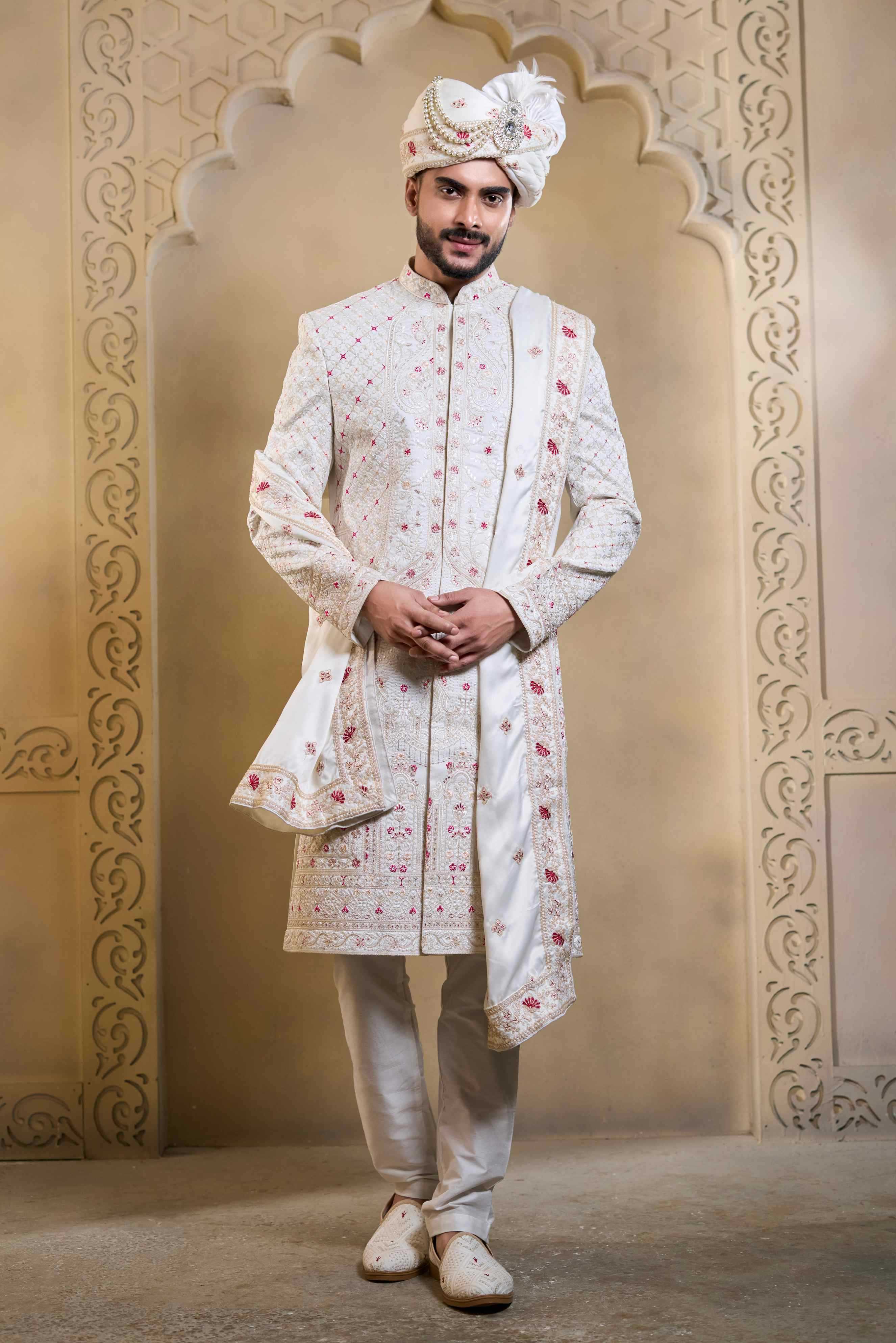 YNF Wholesale Heavy Silk Wedding Sherwani RIN223 5090 - 5108 | Surat Manufacturer