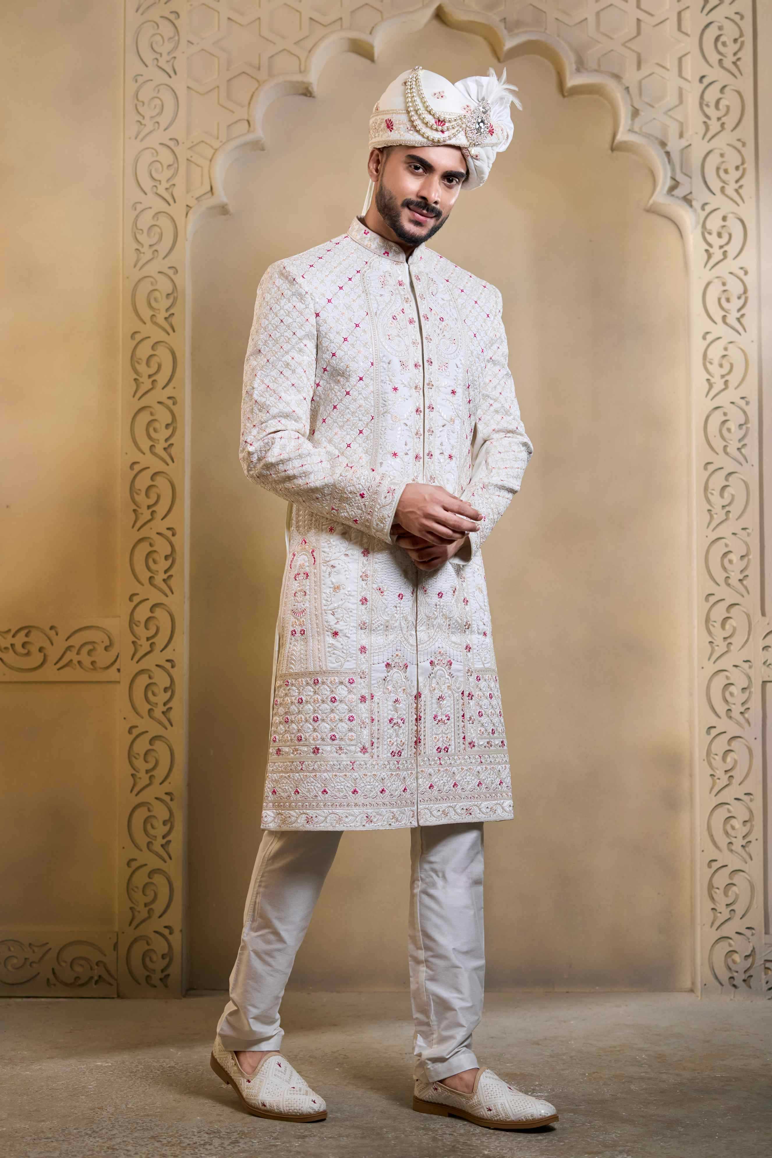 YNF Wholesale Heavy Silk Wedding Sherwani RIN223 5090 - 5108 | Surat Manufacturer